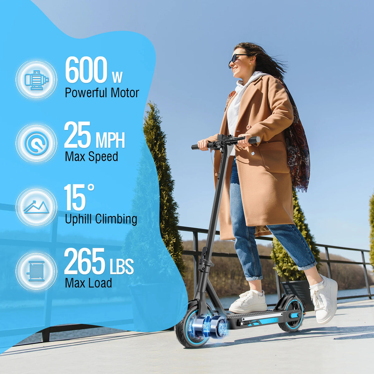 Electric Scooter For Adults 600W Motor 36V 15Ah Battery