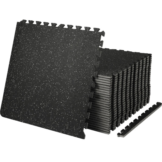 SucceBuy Interlocking Gym Floor Mats Waterproof EVA Foam Rubber Top
