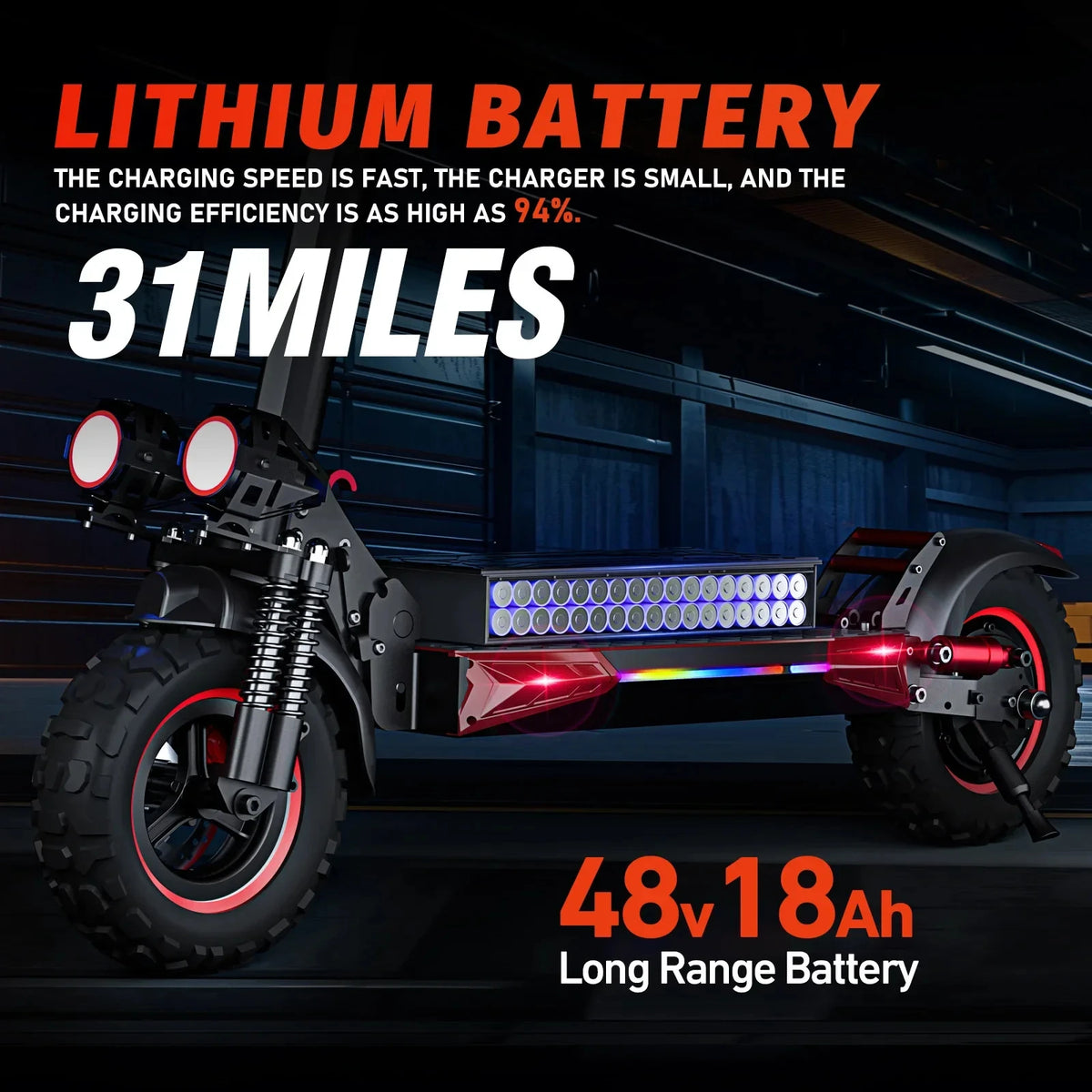 J11MAX Electric Scooter 1200W Motor 48V 18Ah Battery Folding Off Road