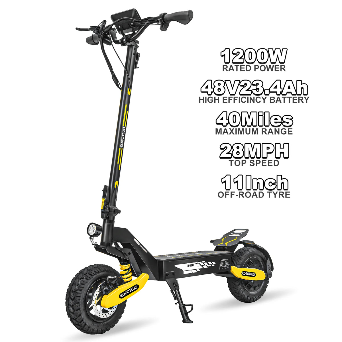 EOEOTWO 1200W Off Road Electric Scooter Foldable For Adults 48V
