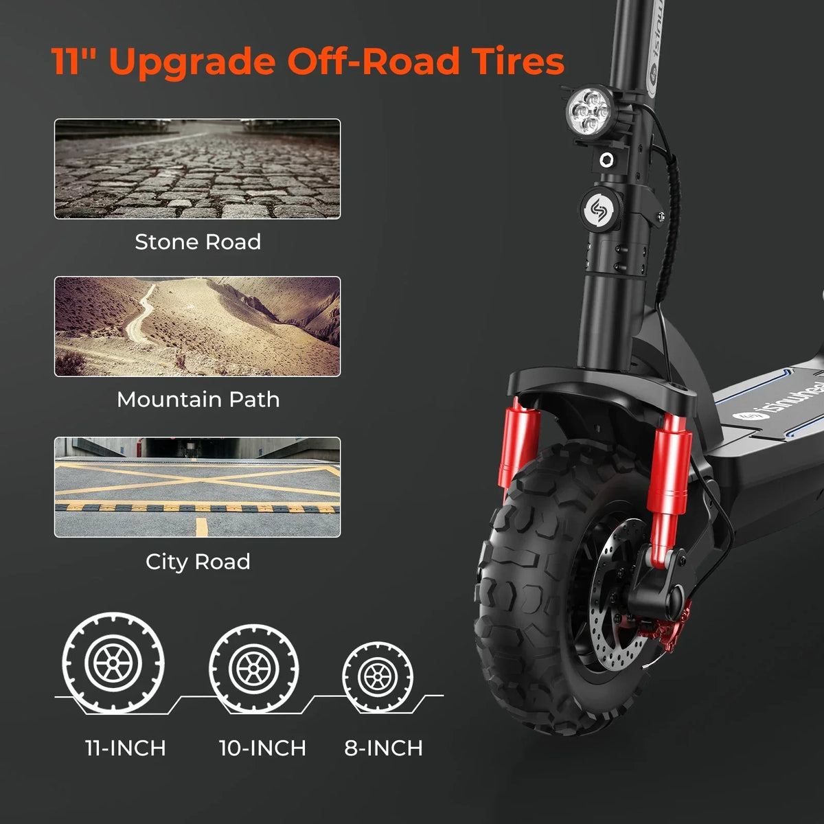 GT2 Electric Scooter 1000W 48V Foldable Off Road 11 Inch