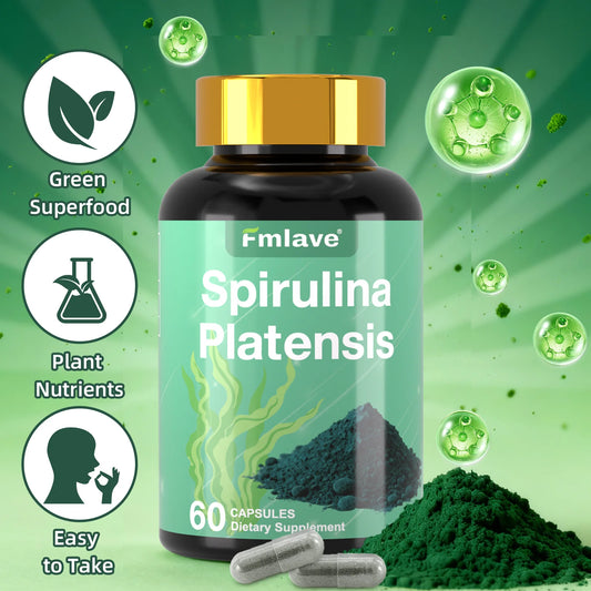 FMLAVE Organic Spirulina Blue Green Algae Supplement Energy Support