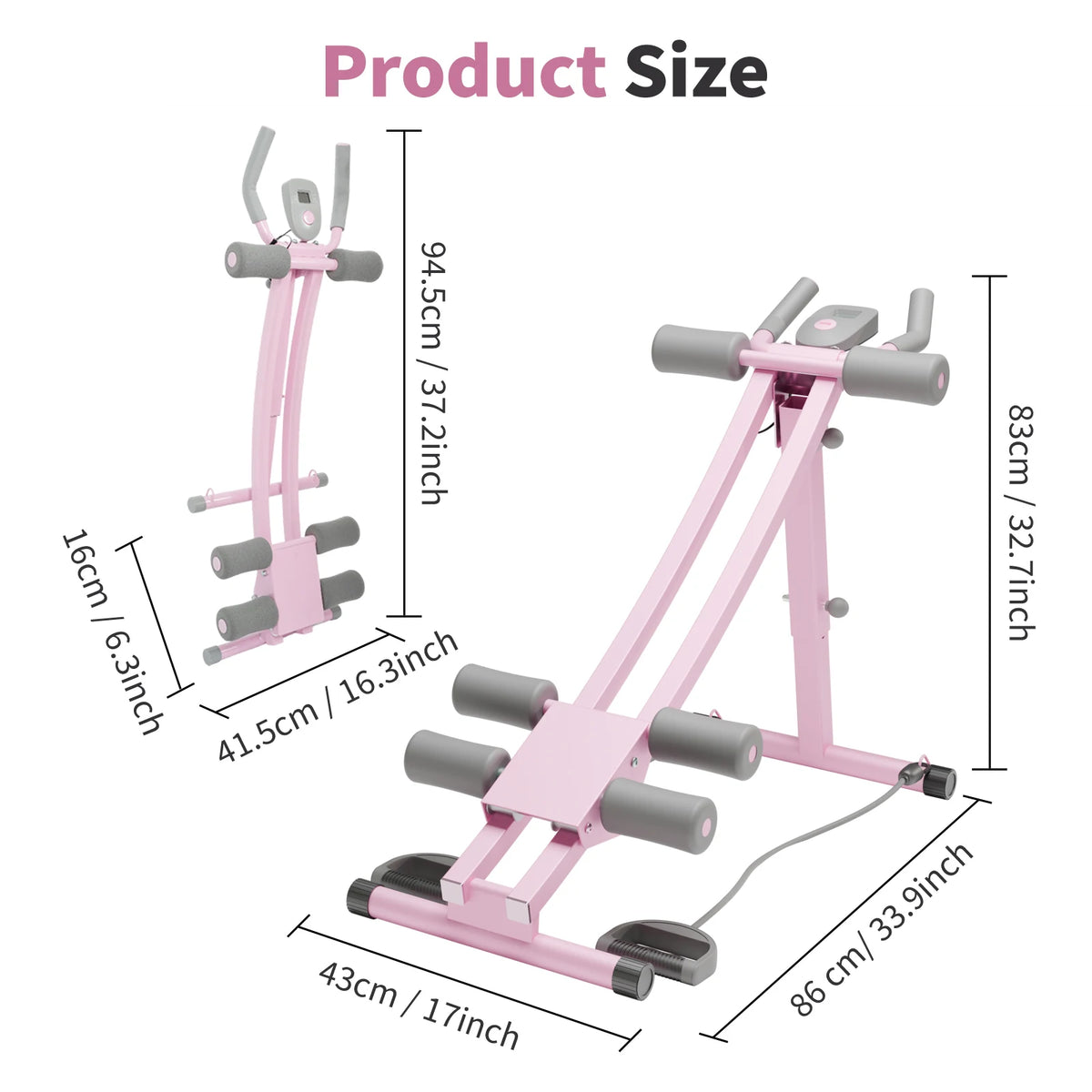 Abdominal Curling Exercise Machine Dual Track Foldable Home Gym Trainer