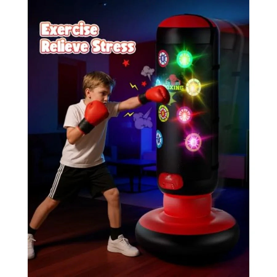 Punching Bag Boxing Set With Scoring And Music Inflatable