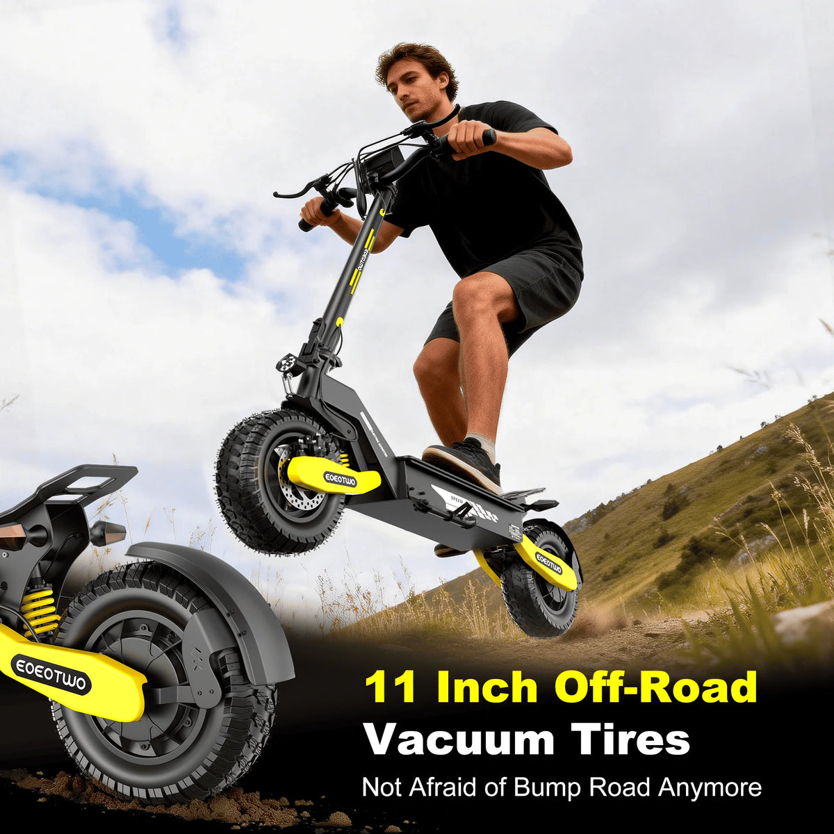 EOEOTWO 1200W Off Road Electric Scooter Foldable For Adults 48V