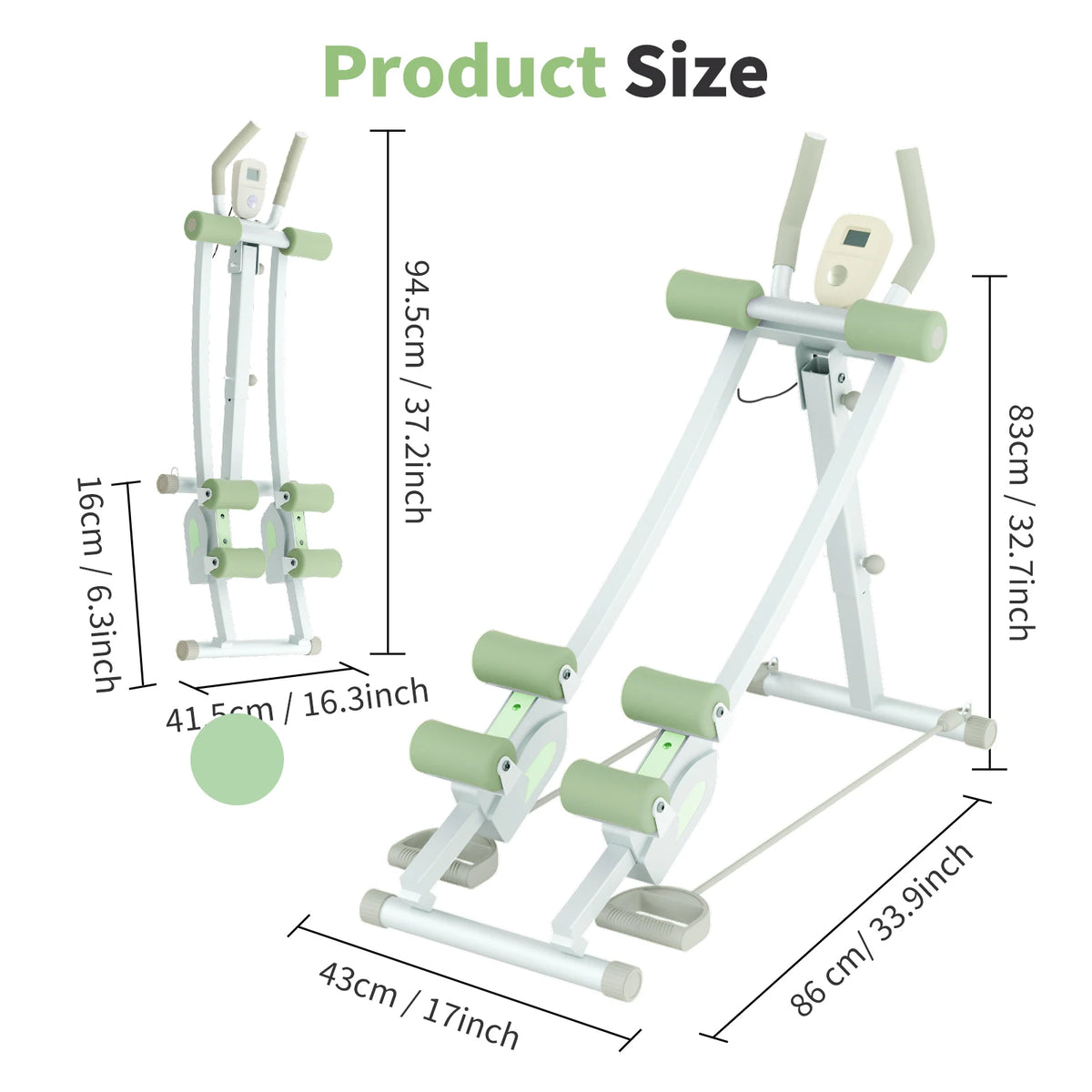 Abdominal Curling Exercise Machine Dual Track Foldable Home Gym Trainer
