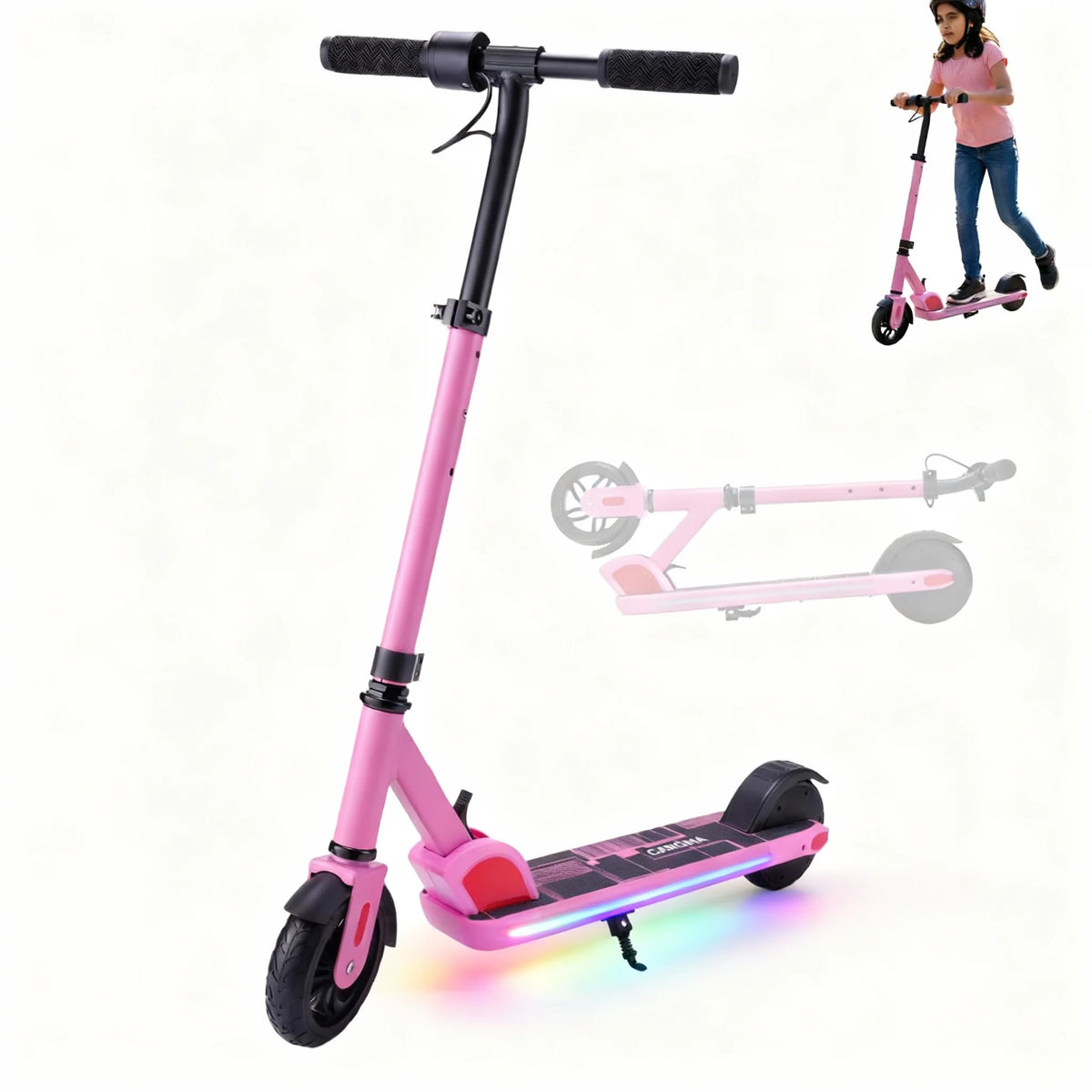 CAROMA 150W Kids Electric Scooter Foldable With LED Display UL2272