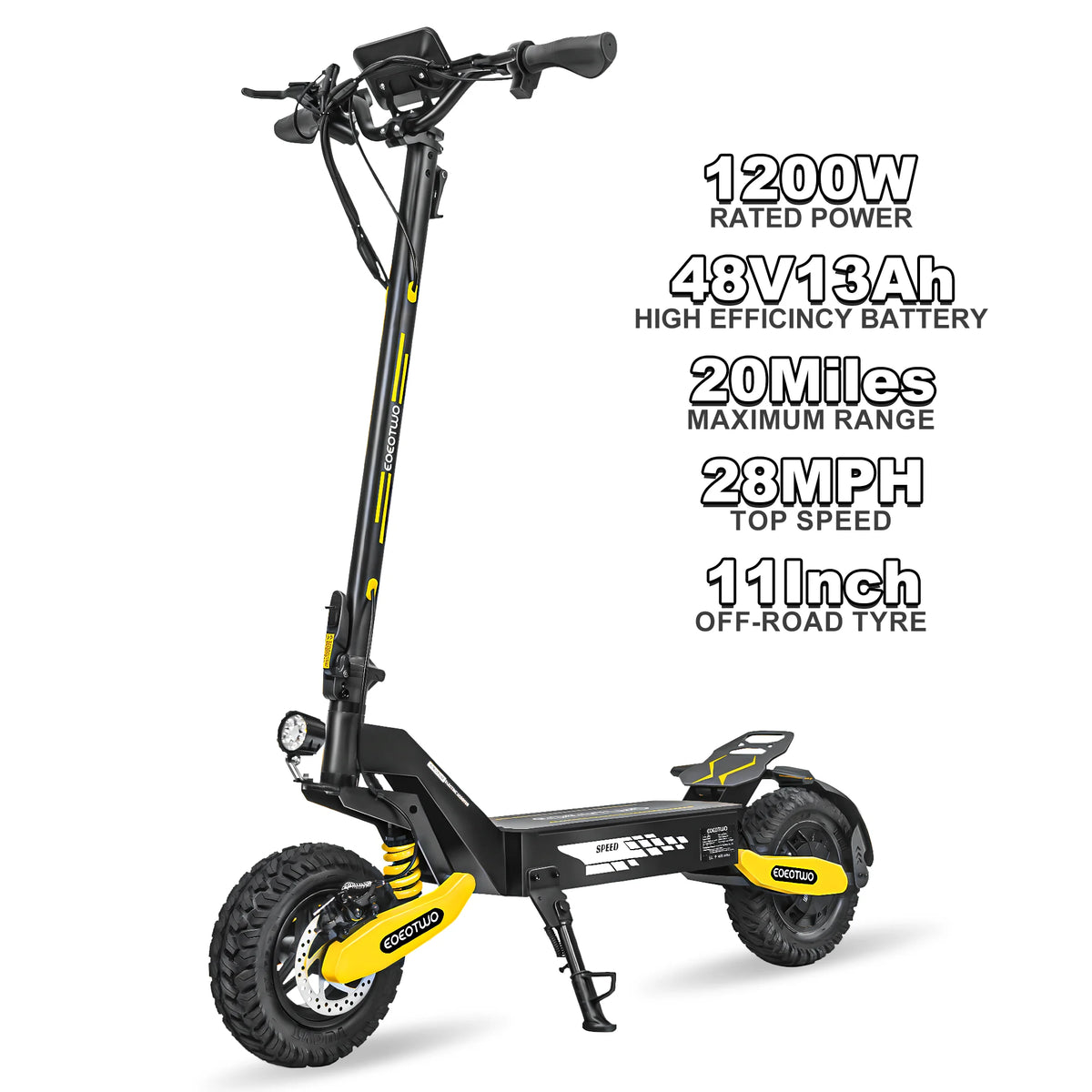 EOEOTWO 1200W Off Road Electric Scooter Foldable For Adults 48V