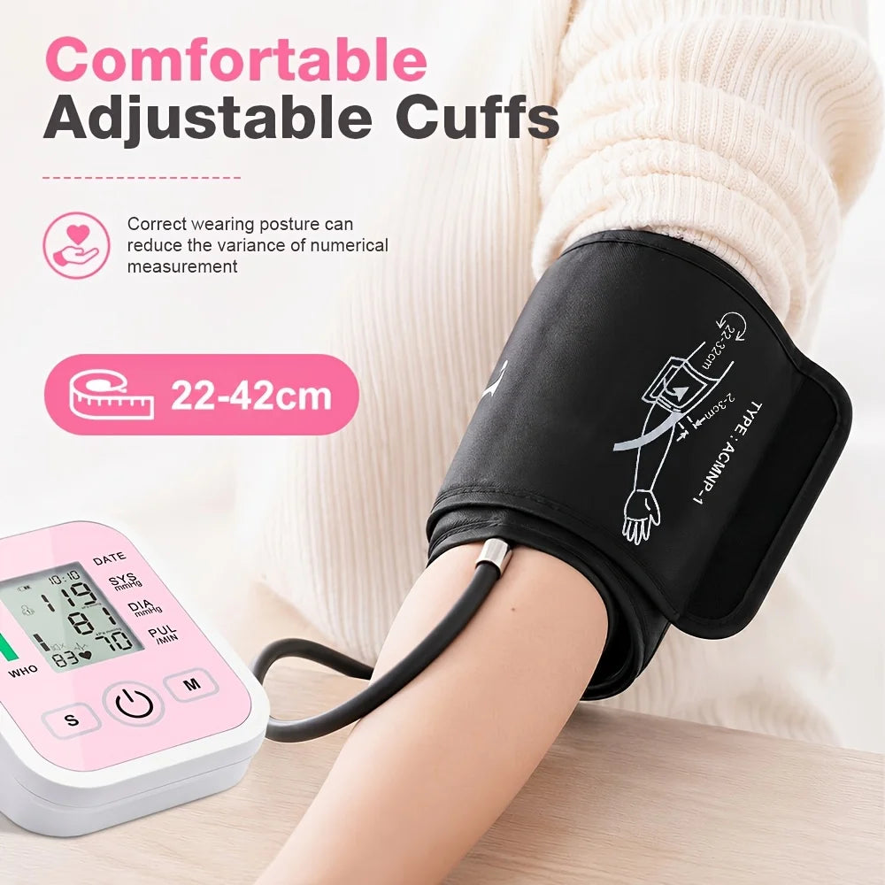 Digital Upper Arm Blood Pressure Monitor With Heart Rate Display